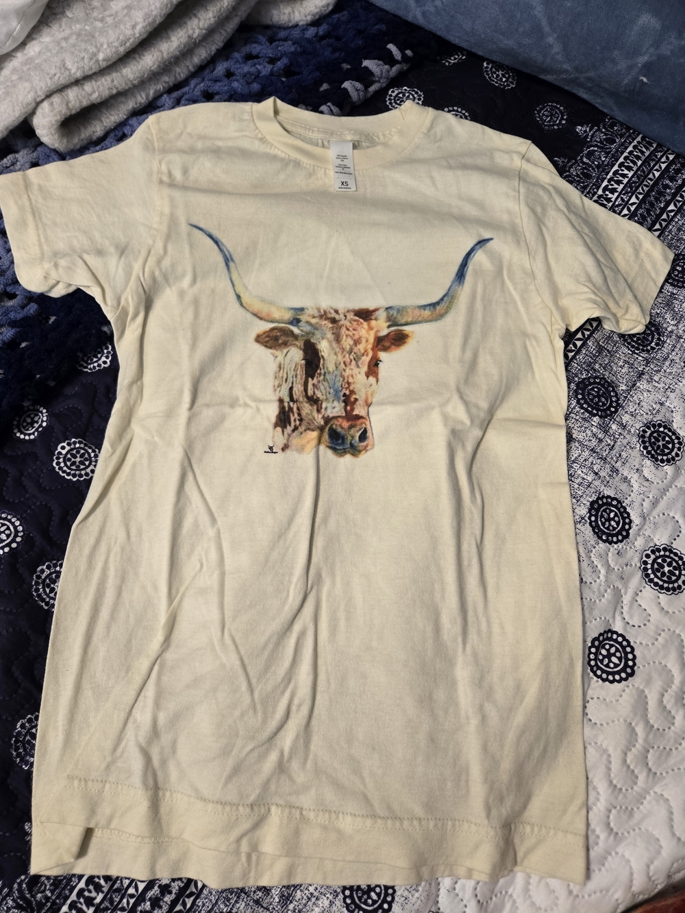 Longhorn Graphic Tee - Cream